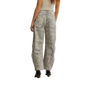 Free People We The Free Good Luck Printed Barrel Jeans